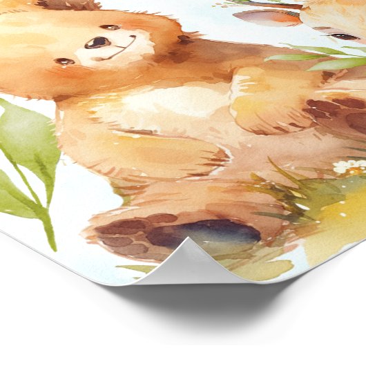 Enchanted Forest Wild One Boy Birthday Welcome Poster (Hoek)