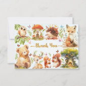 Enchanted Forest Wild One Boy Verjaardag Uitnodigi Bedankkaart (Voorkant)