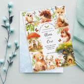 Enchanted Forest Wild One Boy Verjaardag Uitnodigi Kaart