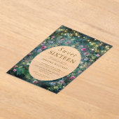 Enchanted Forest Wild Roses Woodland Sweet 16 Acryl Uitnodigingen (Laagn)