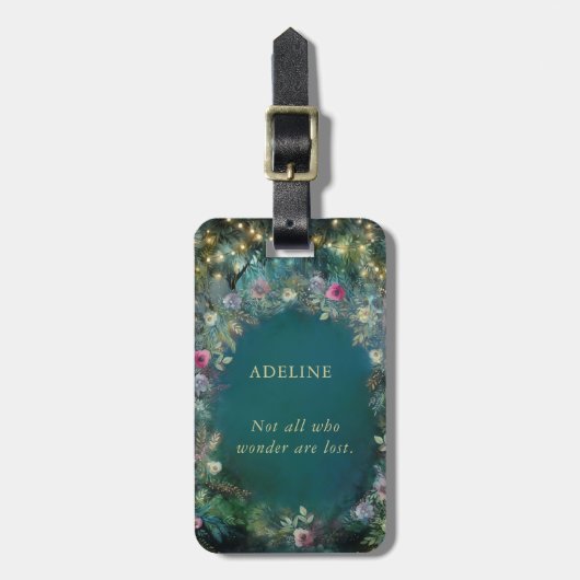 Enchanted Forest Wild Rozen Fairy Woodland Quote Bagagelabel (Voorkant verticaal)