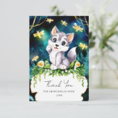 Enchanted Forest Wolf Baby shower Bedankkaart (Staand voorkant)