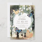 Enchanted Forest Woodland Animals 1e verjaardag Kaart (Voorkant)