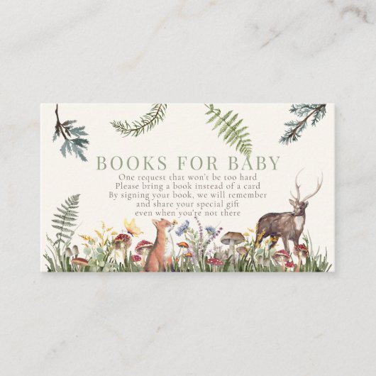 Enchanted Forest Woodland Animals Boeken voor Baby Informatiekaartje (Voorkant)