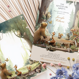 Enchanted Forest Woodland Baby shower Invitation Kaart