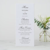 Enchanted Forest Woodland Blue Wedding Menu Kaart (Staand voorkant)