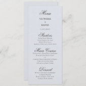 Enchanted Forest Woodland Blue Wedding Menu Kaart (Voorkant / Achterkant)