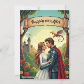 Enchanted Forest Woodland Castle Fairytale Wedding Kaart (Achterkant)