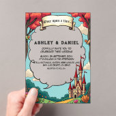 Enchanted Forest Woodland Castle Sprookjeshuwelijk Acryl Uitnodigingen (Insitu (Draagbaar))