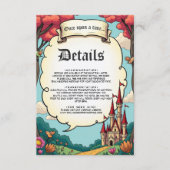 Enchanted Forest Woodland Castle Sprookjeshuwelijk Informatiekaartje (Voorkant)