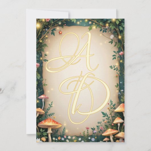 Enchanted Forest Woodland Castle Sprookjeshuwelijk Save The Date (Achterkant)