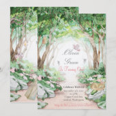 Enchanted Forest Woodland Fairy Invitation Kaart (Voorkant / Achterkant)