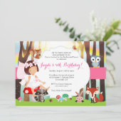 Enchanted Forest Woodland Fairy Party Invitation Kaart (Staand voorkant)