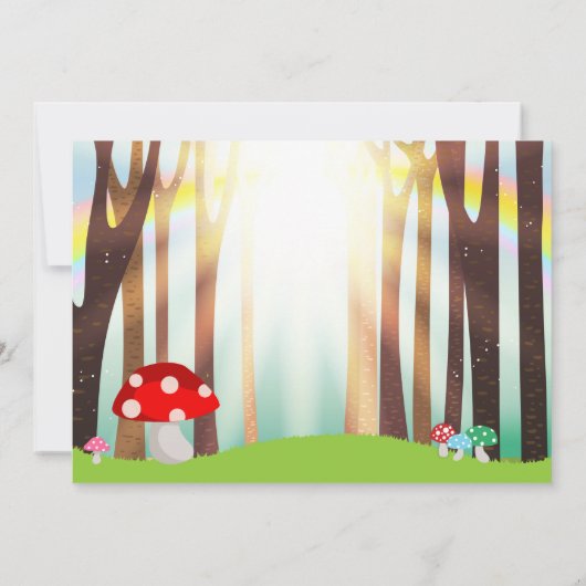 Enchanted Forest Woodland Fairy Party Invitation Kaart (Achterkant)
