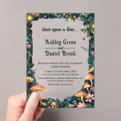 Enchanted Forest Woodland Floral Fairytale Wedding Acryl Uitnodigingen (Insitu (Draagbaar))