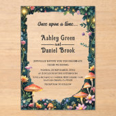 Enchanted Forest Woodland Floral Fairytale Wedding Acryl Uitnodigingen (Voorkant)