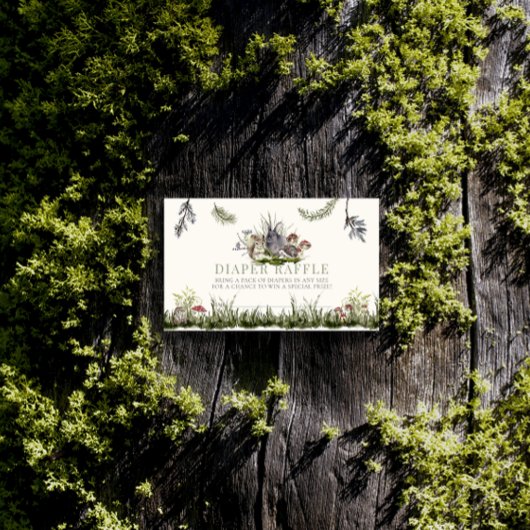 Enchanted Forest Woodland Luier Raffle Ticket Informatiekaartje