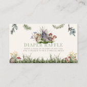 Enchanted Forest Woodland Luier Raffle Ticket Informatiekaartje (Voorkant)