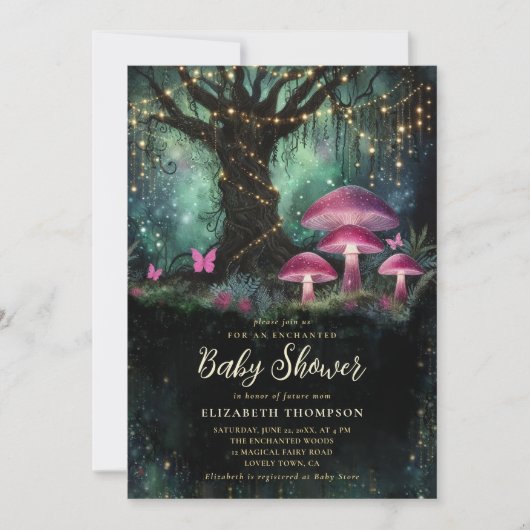 Enchanted Forest Woodland Magical Tree Baby Shower Kaart (Voorkant)
