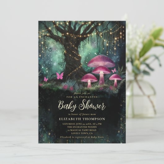Enchanted Forest Woodland Magical Tree Baby Shower Kaart (Staand voorkant)