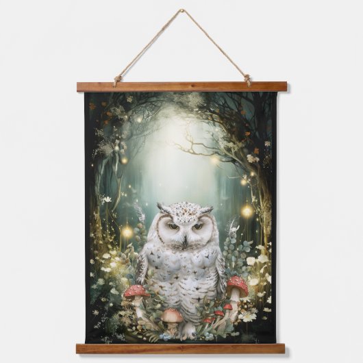 Enchanted Forest Woodland Uil Hangend Wandkleed (Voorkant)