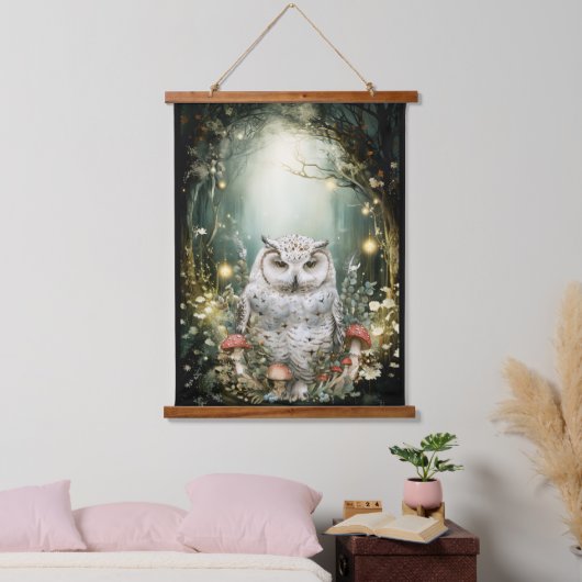 Enchanted Forest Woodland Uil Hangend Wandkleed (Slaapkamer)
