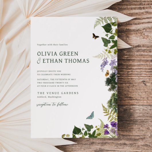 Enchanted Forest Woodland Wedding Invitati Kaart