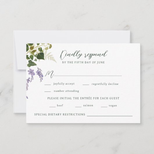 Enchanted Forest  Woodland Wedding RSVP Kaartje (Voorkant)