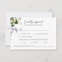 Enchanted Forest Woodland Wedding RSVP Kaartje
