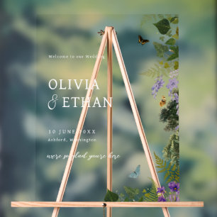 Enchanted Forest  Woodland Wedding Welkom Acryl Bord