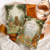 Enchanted Forest Woodland Wild One 1st Birthday Kaart