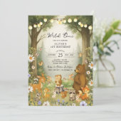 Enchanted Forest Woodland Wild One 1st Birthday Kaart (Staand voorkant)