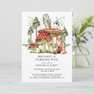 Enchanted Forest Woodlands Jongen 5e Verjaardag Kaart