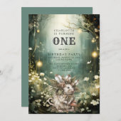 Enchanted Forest Woodlands Muis 1e verjaardag Kaart (Voorkant / Achterkant)