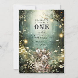 Enchanted Forest Woodlands Muis 1e verjaardag Kaart