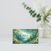 Enchanted Forest Yellow Rose Castle Landscape Visitekaartje (Staand voorkant)