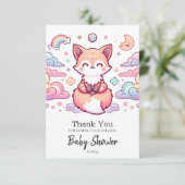 Enchanted Fox Baby shower Bedankkaart (Staand voorkant)
