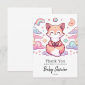 Enchanted Fox Baby shower Bedankkaart (Voorkant / Achterkant)