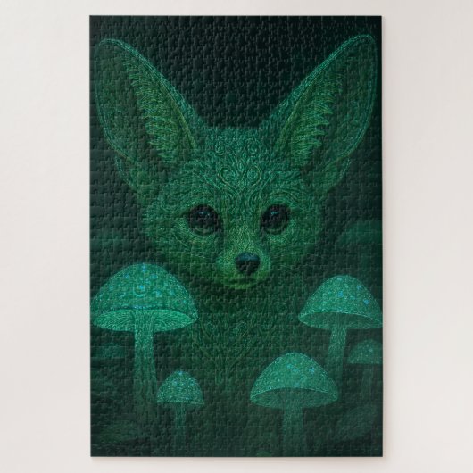 Enchanted Fox & Bioluminescent Mushrooms Fairycore Legpuzzel (Verticaal)