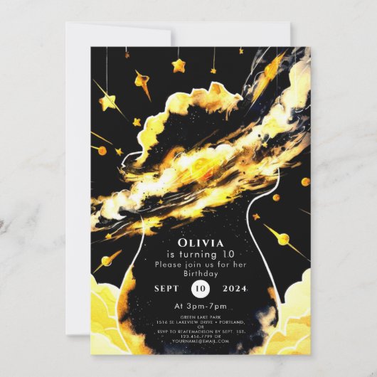 Enchanted Fun Space Verjaardag Kaart (Voorkant)