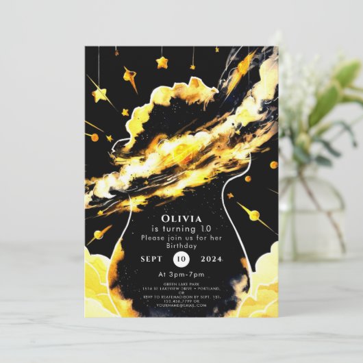 Enchanted Fun Space Verjaardag Kaart (Staand voorkant)