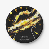 Enchanted Fun Space Verjaardag Papieren Bordje (Voorkant)