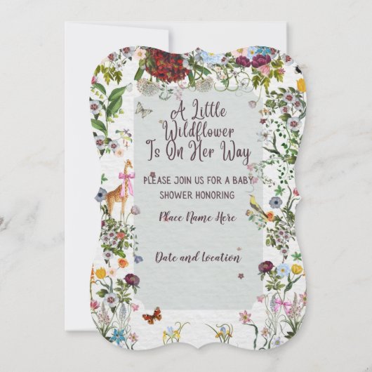 Enchanted Garden Baby shower Uitnodiging (Achterkant)