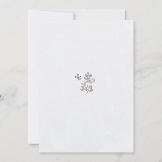 Enchanted Garden Bird Butterfly Pastel Baby shower Kaart (Achterkant)