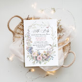 Enchanted Garden Bird Butterfly Pastel Baby shower Kaart