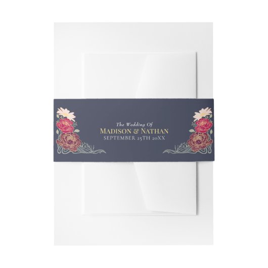 Enchanted Garden Bloemen bruiloft Uitnodigingen Wikkel (Voorkant Voorbeeld)