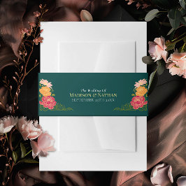 Enchanted Garden Bloemen bruiloft Uitnodigingen Wikkel