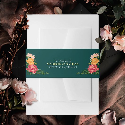 Enchanted Garden Bloemen bruiloft Uitnodigingen Wikkel