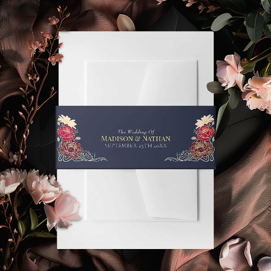 Enchanted Garden Bloemen bruiloft Uitnodigingen Wikkel