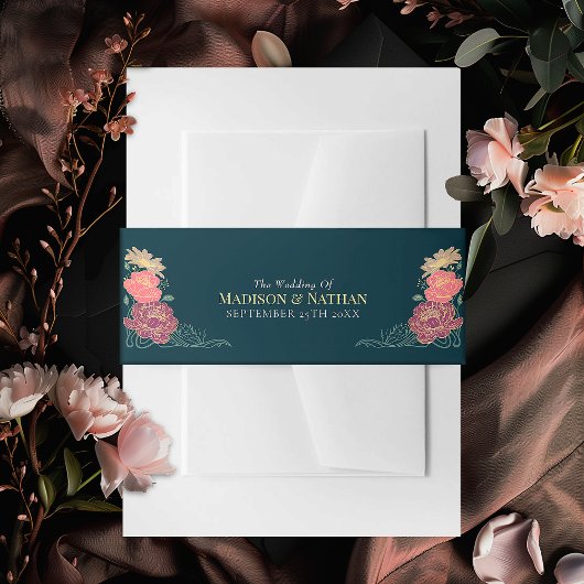 Enchanted Garden Bloemen bruiloft Uitnodigingen Wikkel